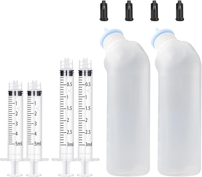 Blue Pet Feeding Silicone Nipple with Bottle for Kittens,Squirrels,Newborn Kittens Puppy Cat or Other Pets
