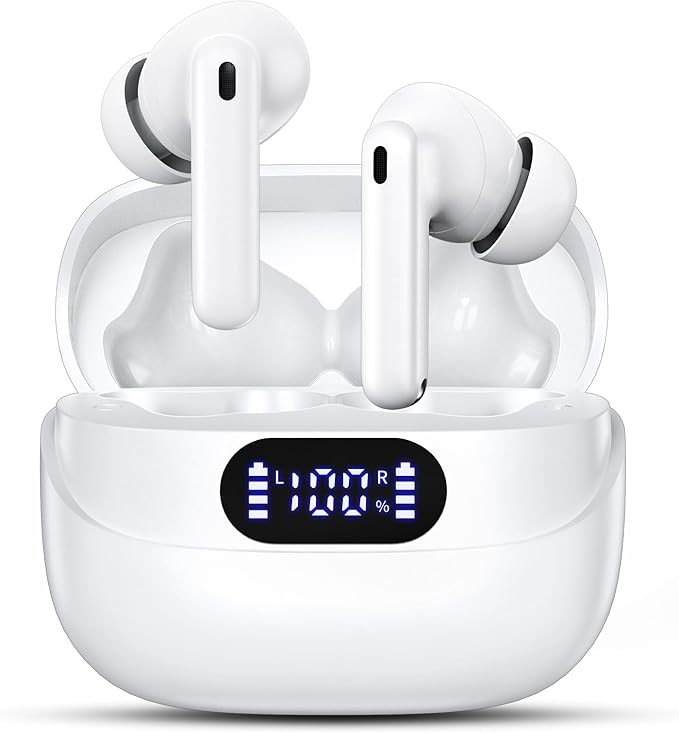 TUMJUN Wireless Earbuds, 42H Playtime Bluetooth 5.3 Headphones, HiFi Stereo Call Noise Cancelling Earbuds, IPX7 Waterproof...