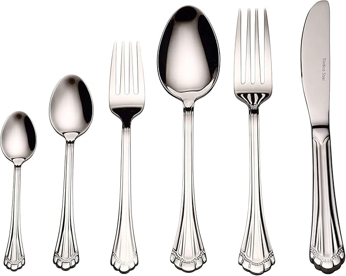 75-Pc Luxury Flatware Set for 12 w/Wooden Storage Case Premium Dining Cutlery Service - 18/10 Surgical Stainless Steel Silverware Hostess Serving Set in a Chest