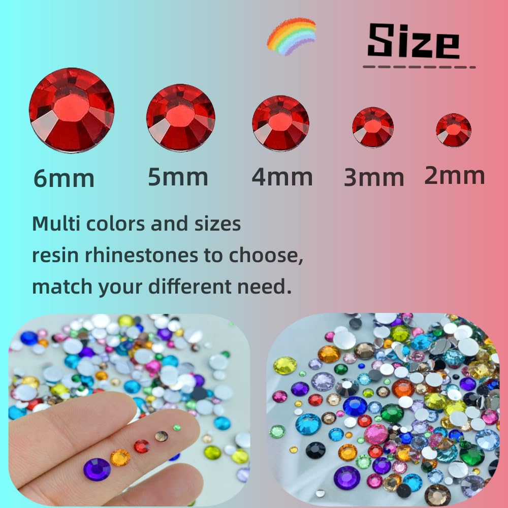 Jmassyang 5000 Pieces 4mm Resin Flatback Rhinestone Round Bling Glitter Rhinestones for Nail Art Mugs Tumblers Bottles Crafts De