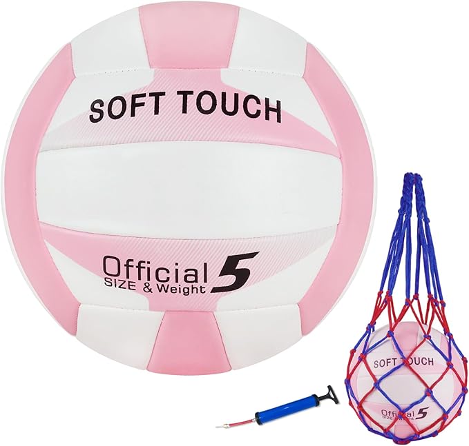 UUBEMM Volleyball Soft Touch for Indoor Outdoor Beach Park Games Gym Practice,Official Size Backyard Volleyballs with Pump...