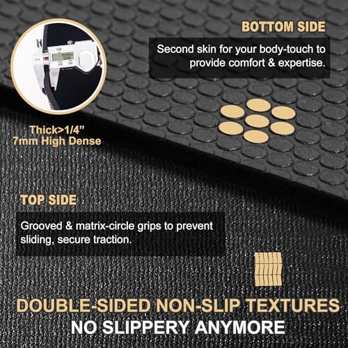 GXMMAT Extra Large Exercise Mat 16'x6'/12'x6'/10'x6'/8'x6'(7mm), Extra Wide Workout Mats for Home Gym Flooring, Non-Slip T...