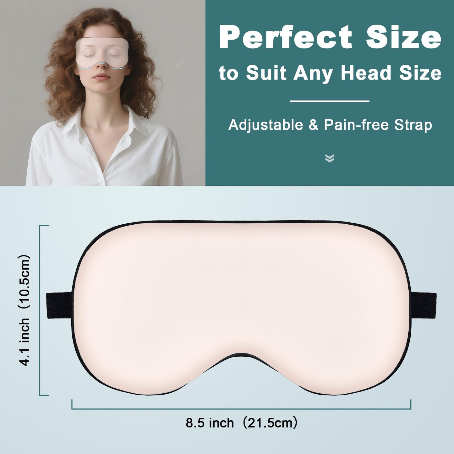Sleep Mask, Real Natural Pure Silk Eye Masks with Adjustable Strap for Sleeping, Mulberry Silk Eye Sleep Shade Cover, Block Light Reduces Puffy Eyes Traveling Gifts