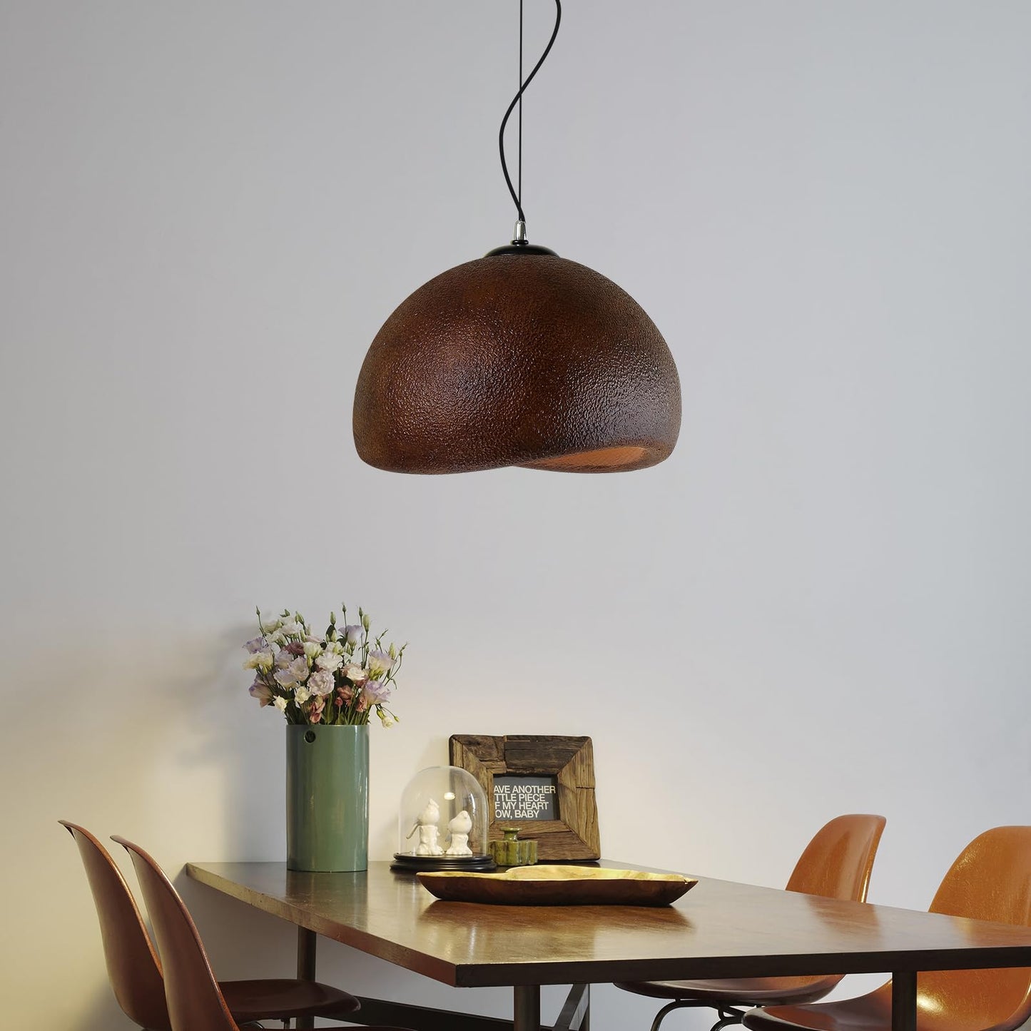 JAYMP 40cm Wabi Sabi Pendant Light for Dining Room Kitchen Island Farmhouse Hanging Lamp E26 Base Japanese Style Bird Nest Shape