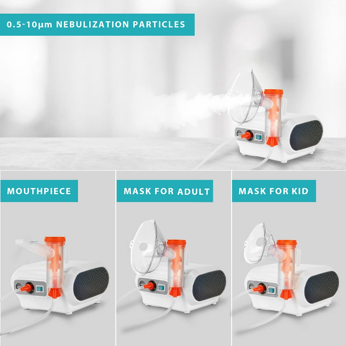 Freeway Compresor Nebulizer, Nebulizer Machine with 1 Set Acessory, Jet Nebulizers Personal Steam Inhaler for Kids Adults