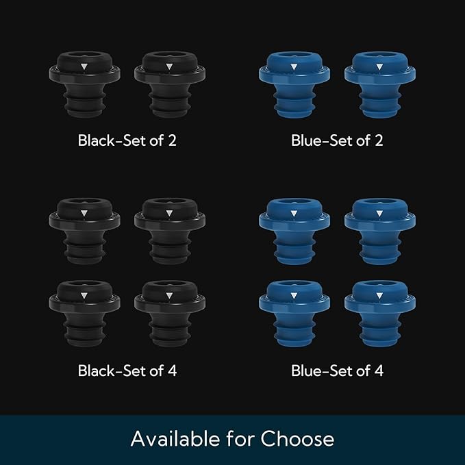 KITCHENDAO Wine Saver Vacuum Stoppers for Wine Bottles,Keep Wine Fresh for Up to a Week with Airtight Seal,Suitable for KITCHENDAO Wine Saver Pump,Set of 2 (Blue)