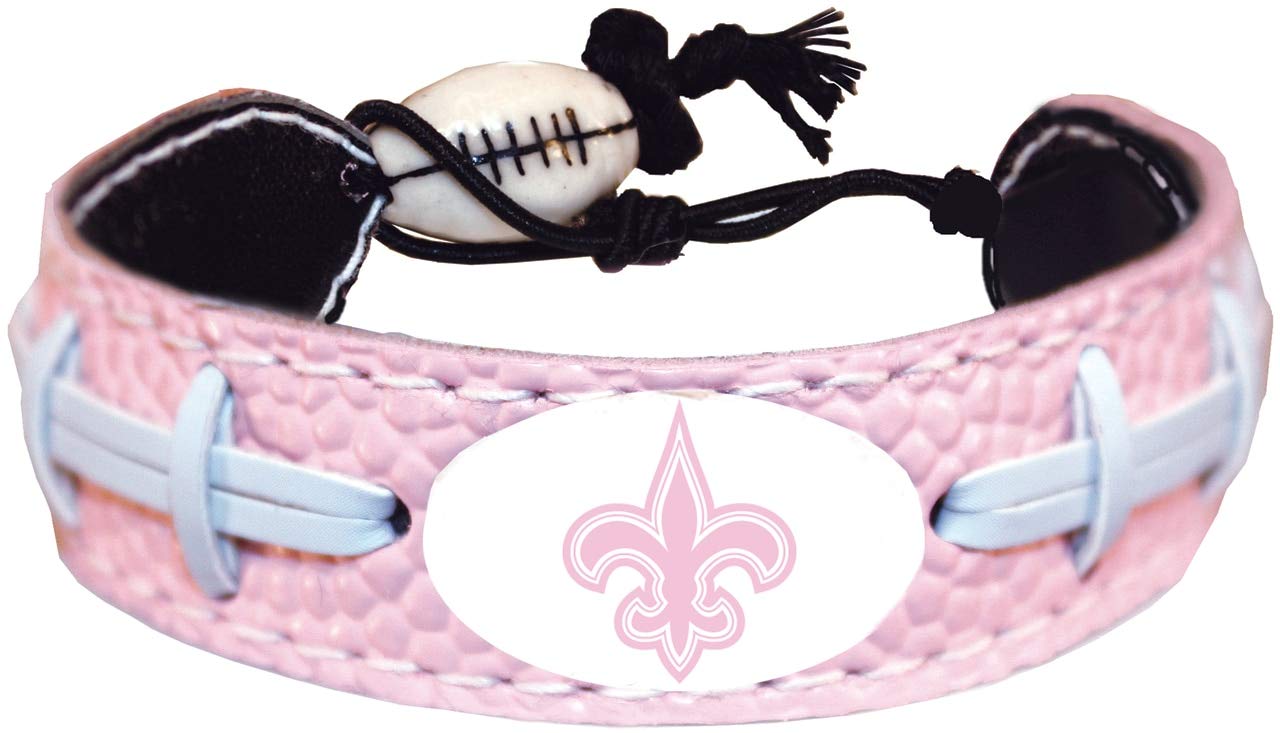 NFL New Orleans Saints Pink Football Bracelet