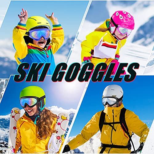 ORANZI 5 Pack Ski Goggles, Snowboard Snow Goggles for Men Women Kids Adult Youth, UV Protection Anti-fog Motorcycle Goggles