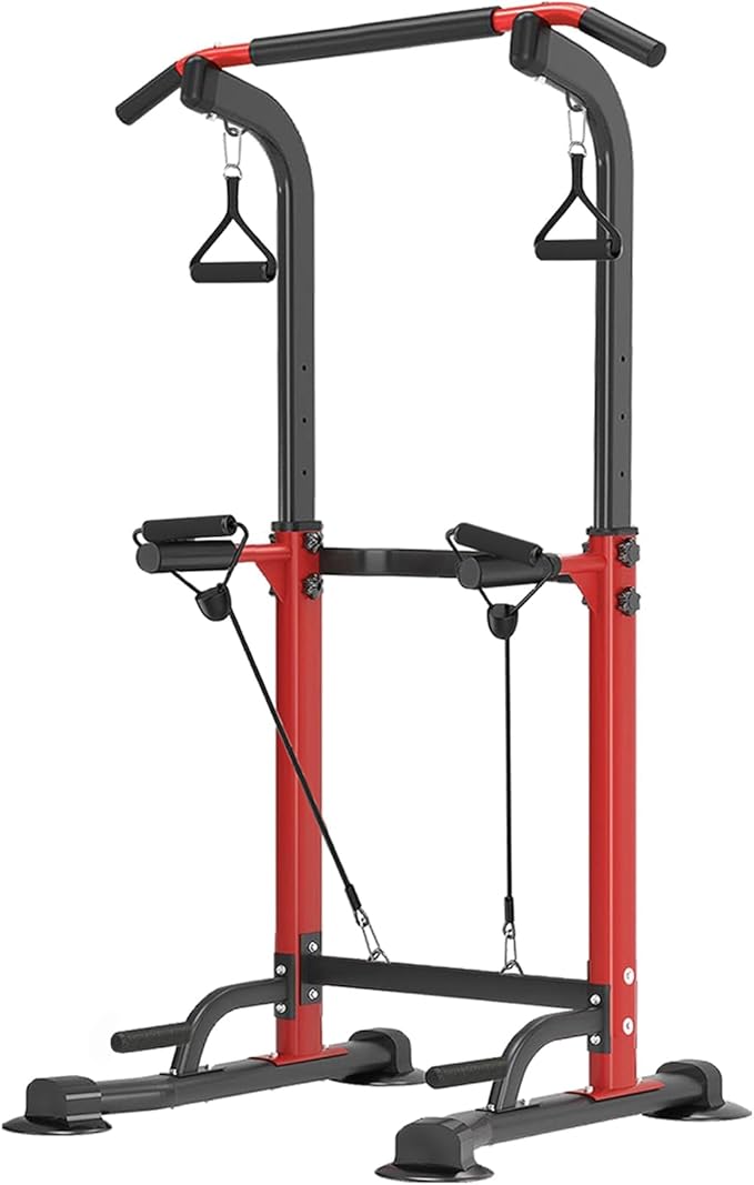 Trlakepreble Power Tower Pull Up Bar,Pull-Up Rack Dip Station,Height Adjustable Multi-functional Home Strength Training Gy...
