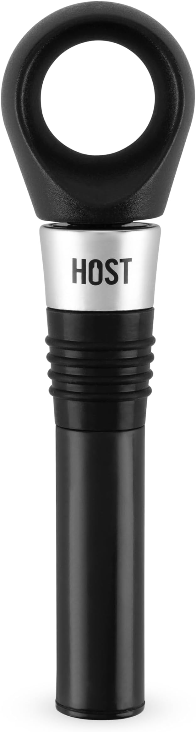 HOST Vacuum Stopper, Vacuum Seal Wine Stopper, Wine Preservation Accessories, BPA-Free Plastic and Silicone, Black, Set of 1