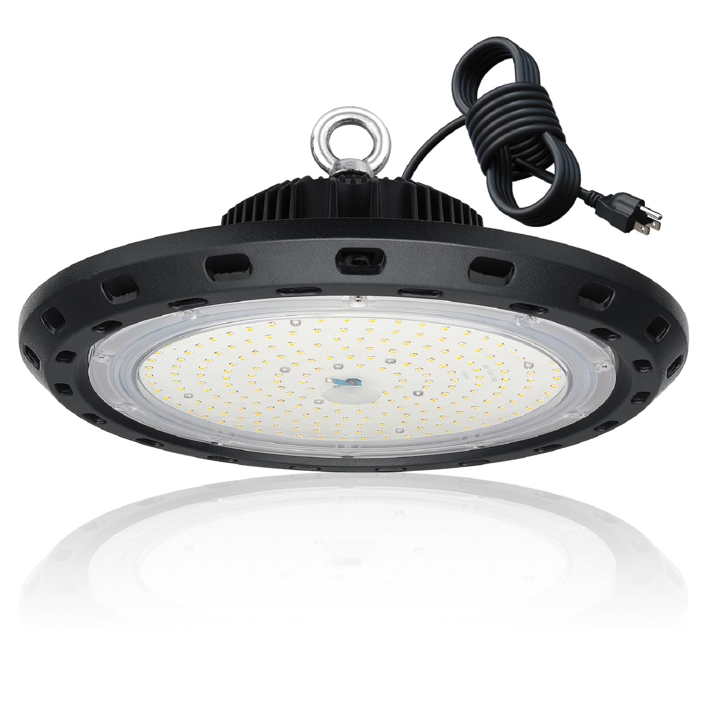 BEULT High Bay LED Shop Light 150W 22500LM Equivalent 600W MH/HPS UFO Design AC100-277V Black Model BEULT-150W-1P