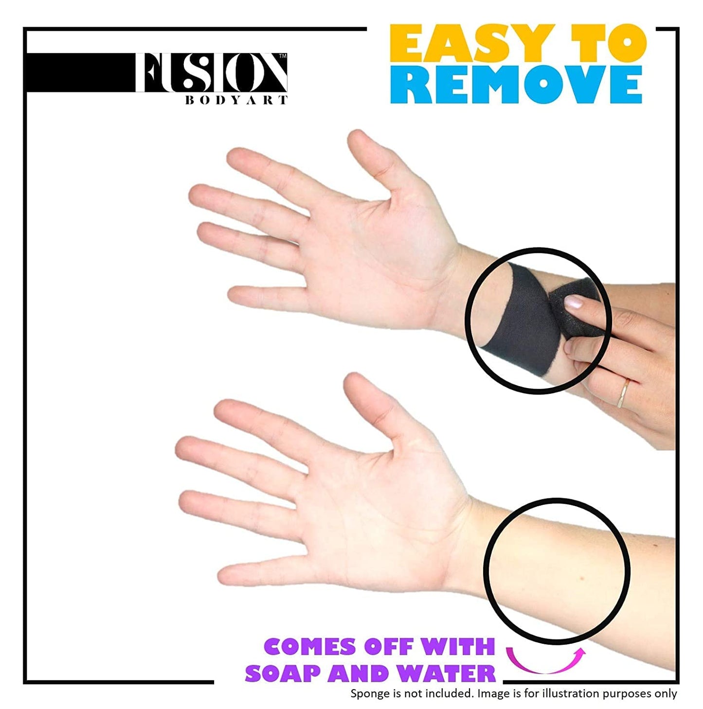 Fusion Body Art Pro Face Paint | Prime Paraffin White (32gm), Professional Quality Water Activated Face and Body Paint Supplies