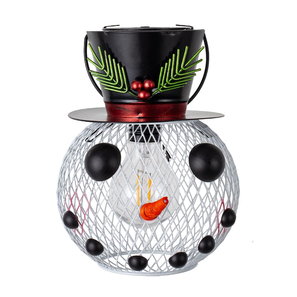 Starsoul Solar Christmas Snowman Lanterns Outdoor Waterproof  Hanging Christmas Led Solar Light Decorations  White Holiday Snowman Lantern For Garden  Patio  Yard  Porch  Gifts For Mom