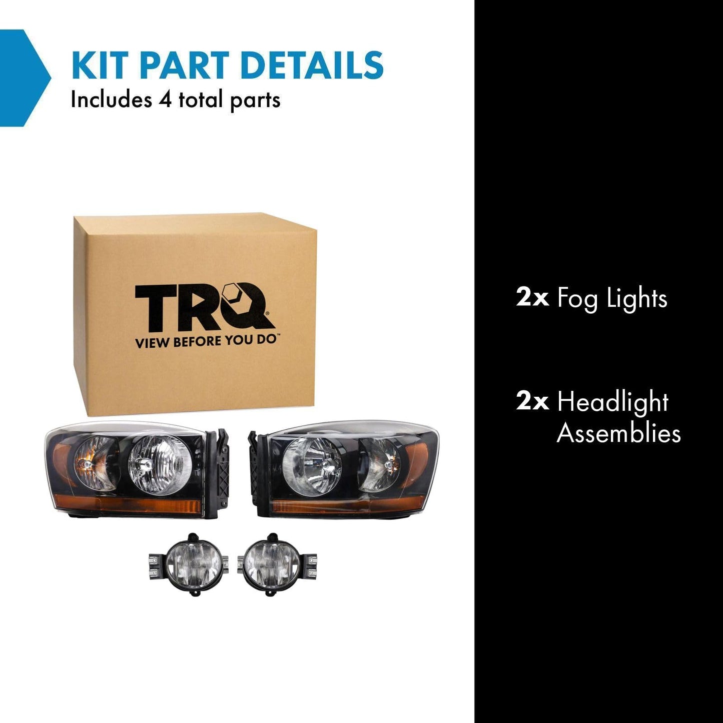 Trq Lighting Kit Compatible With 2006-2008 Dodge Ram 1500 2006-2009 Ram 2500 Ram 3500 Ch2518115 Ch2519115 Ch2592121 Ch2593121