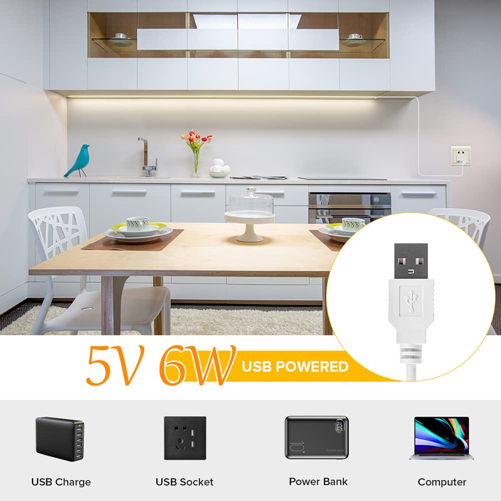 Fcob 6.56Ft Cob Usb Led Strip, Warm White 3000K, Dimmable, High Density, Flexible For Indoor Decoration