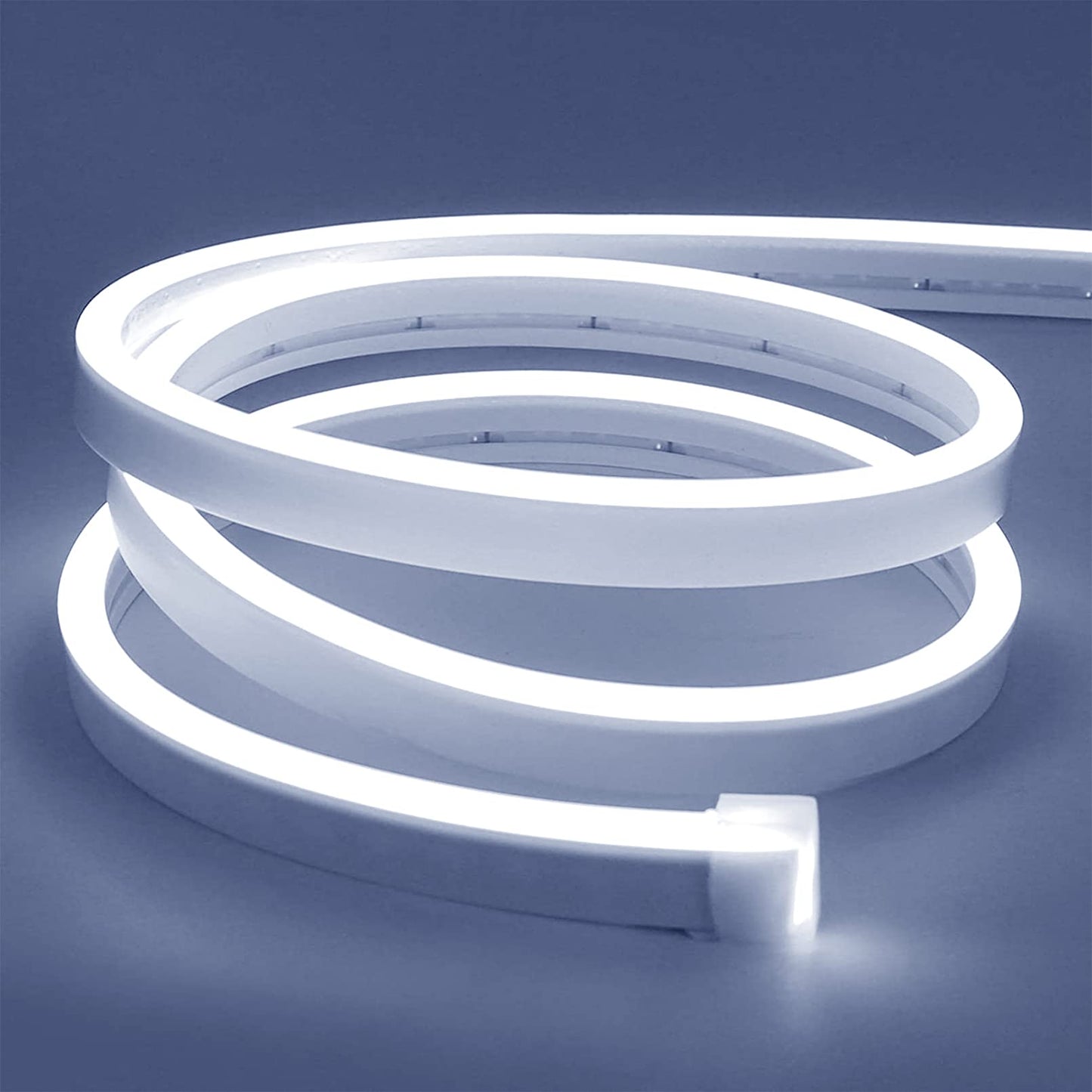 Lamomo LED Neon Light Strip, 16.4ft Waterproof Silicone Rope Light, White