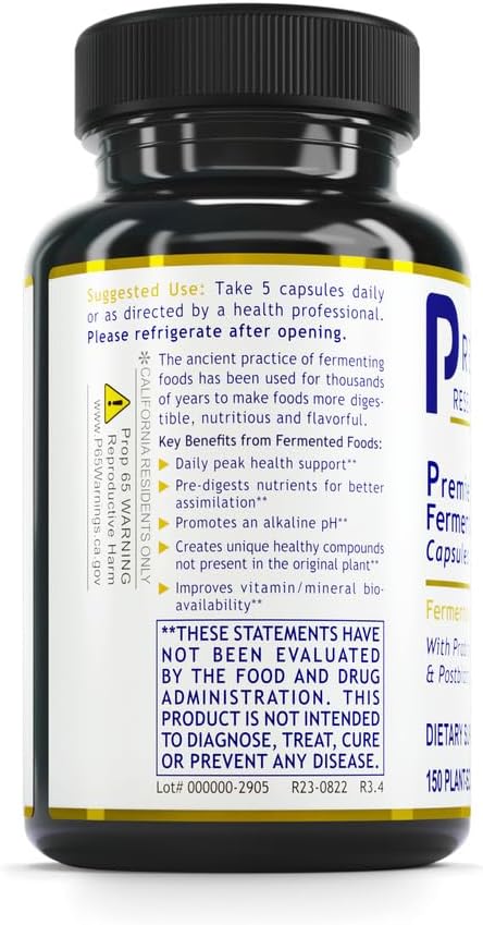 Premier Research Labs Probiotic Fermented Greens - Super Greens Supplement, Superfood Blend, Organic Vitamins with Probiotic - Daily Greens with Spinach, Chlorella, & More - 150 Powder Filled Capsules