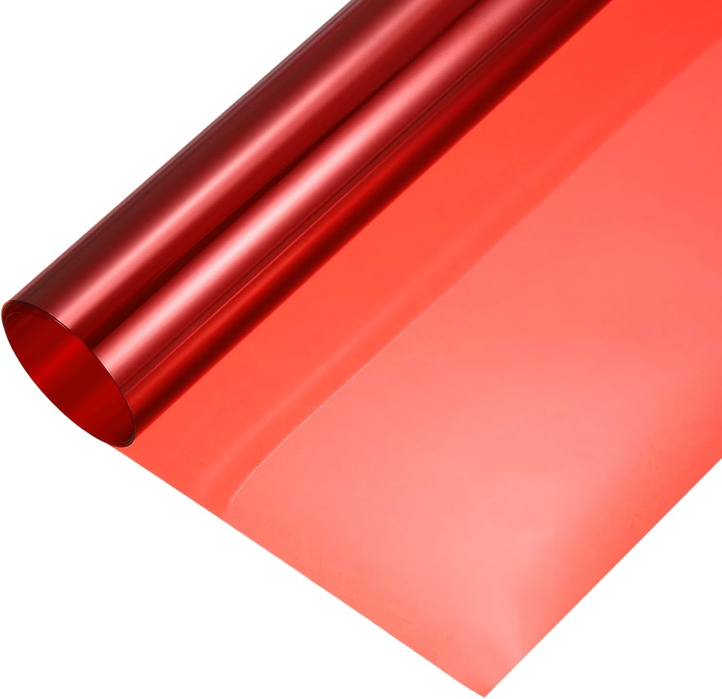 MECCANIXITY Iridescent Window Film,24" x 39" Iridescent Holographic PVC Fabric Dichroic Film Clear Vinyl Paper Roll for DIY Craft Gift Wrapping Bag Decoration, Red