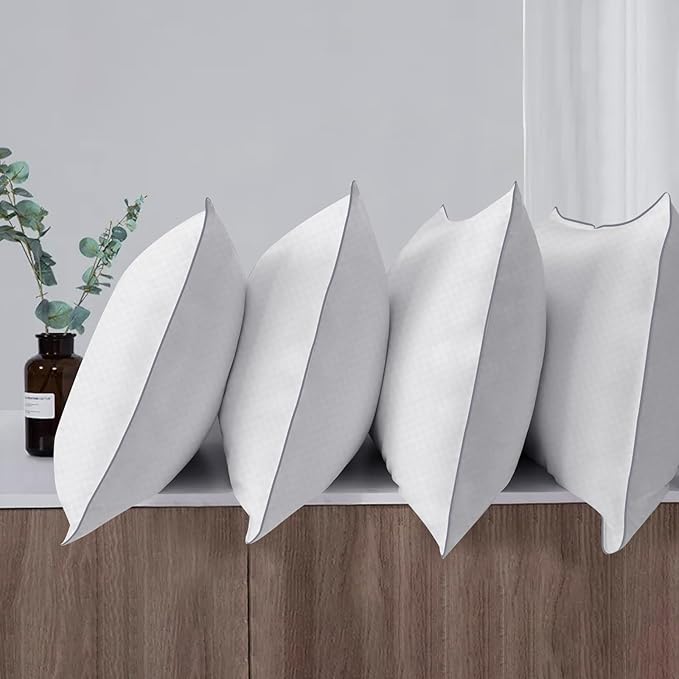 Bed Pillows for Sleeping Queen Size Set of 4,Down Alternative Filling,Pillows for Back,Stomach or Side Sleepers
