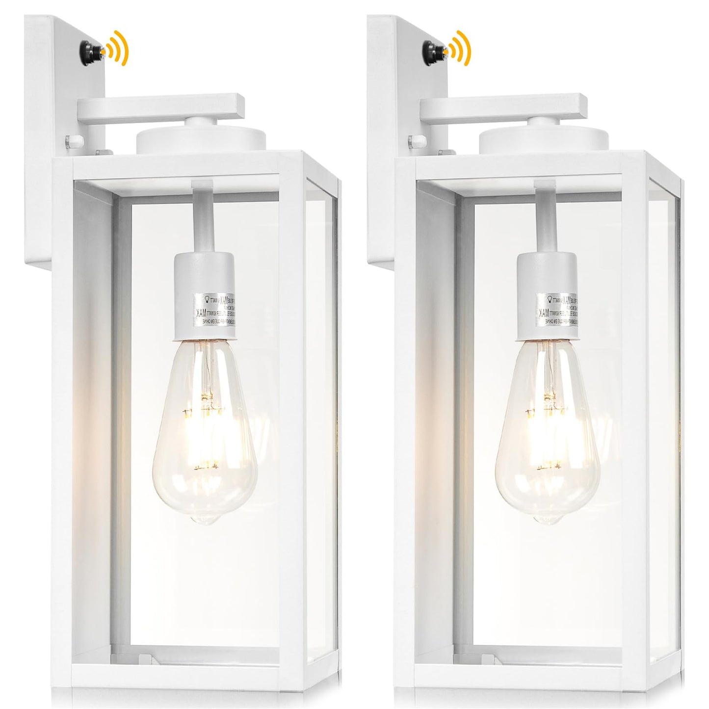 Yolsunes 16-Inch White Dusk To Dawn Outdoor Wall Light Fixtures  Exterior Waterproof Wall Lanterns  Large Porch Sconces Lighting  Modern Outside Lights For House Patio Front Door Entryway  2-Packs