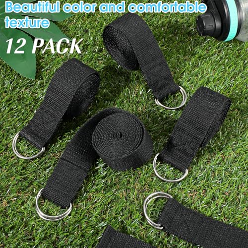 12 Pcs Yoga Strap 6Ft Exercise Stretch Bands for Flexibility with Adjustable Metal D Ring Buckle Loop Stretch Strap Non El...