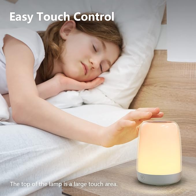 Nursery Light for Kids, Baby Night Light with Dimmable Warm & 5 Color Changing Lights, USB Rechargeable Lamp for Breastfeeding, Toddlers