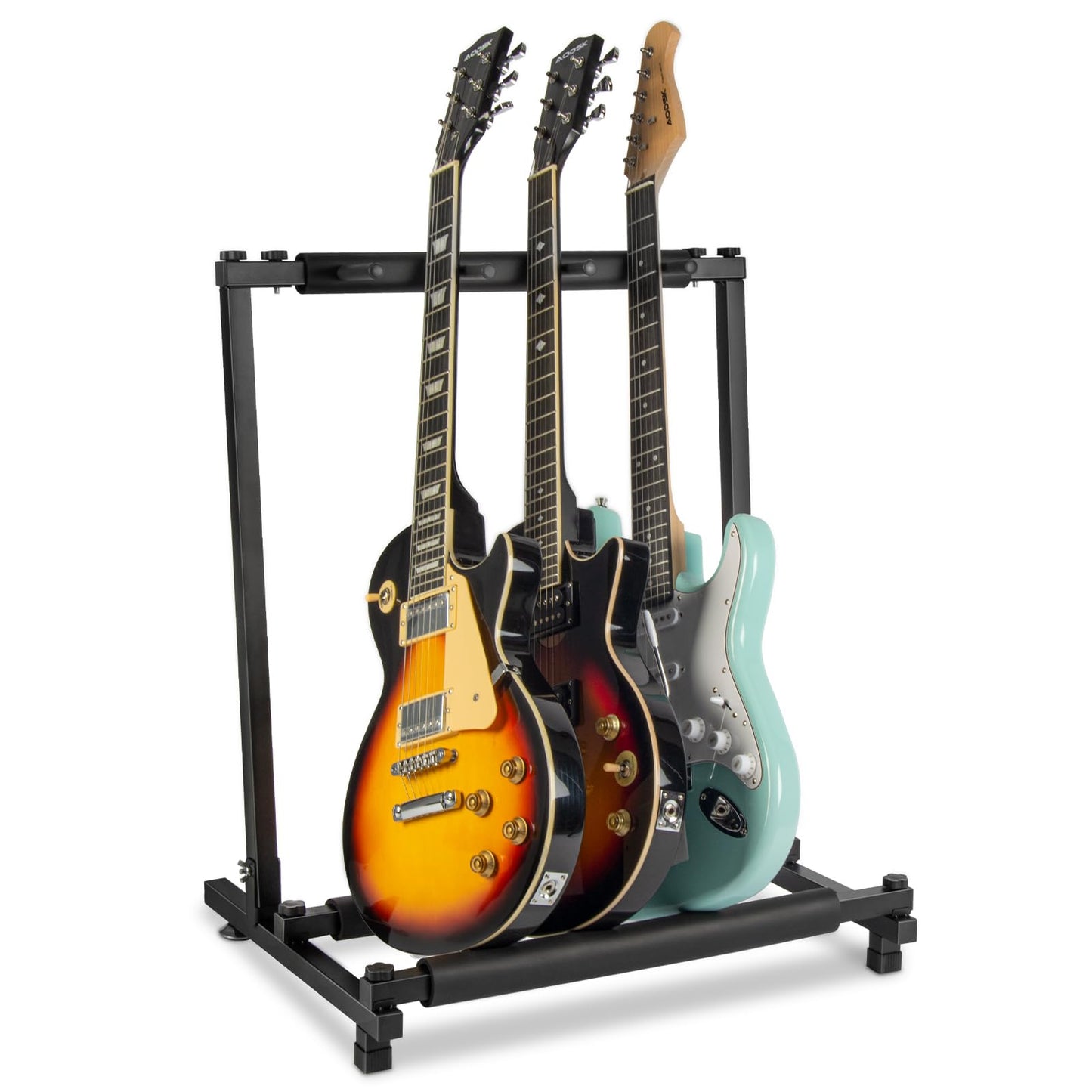 AODSK 3 Multi Guitar Stand Rack with Folding Design, Multiple Guitars Stand,Portable Black Guitar Holder, Black Guitar Display H