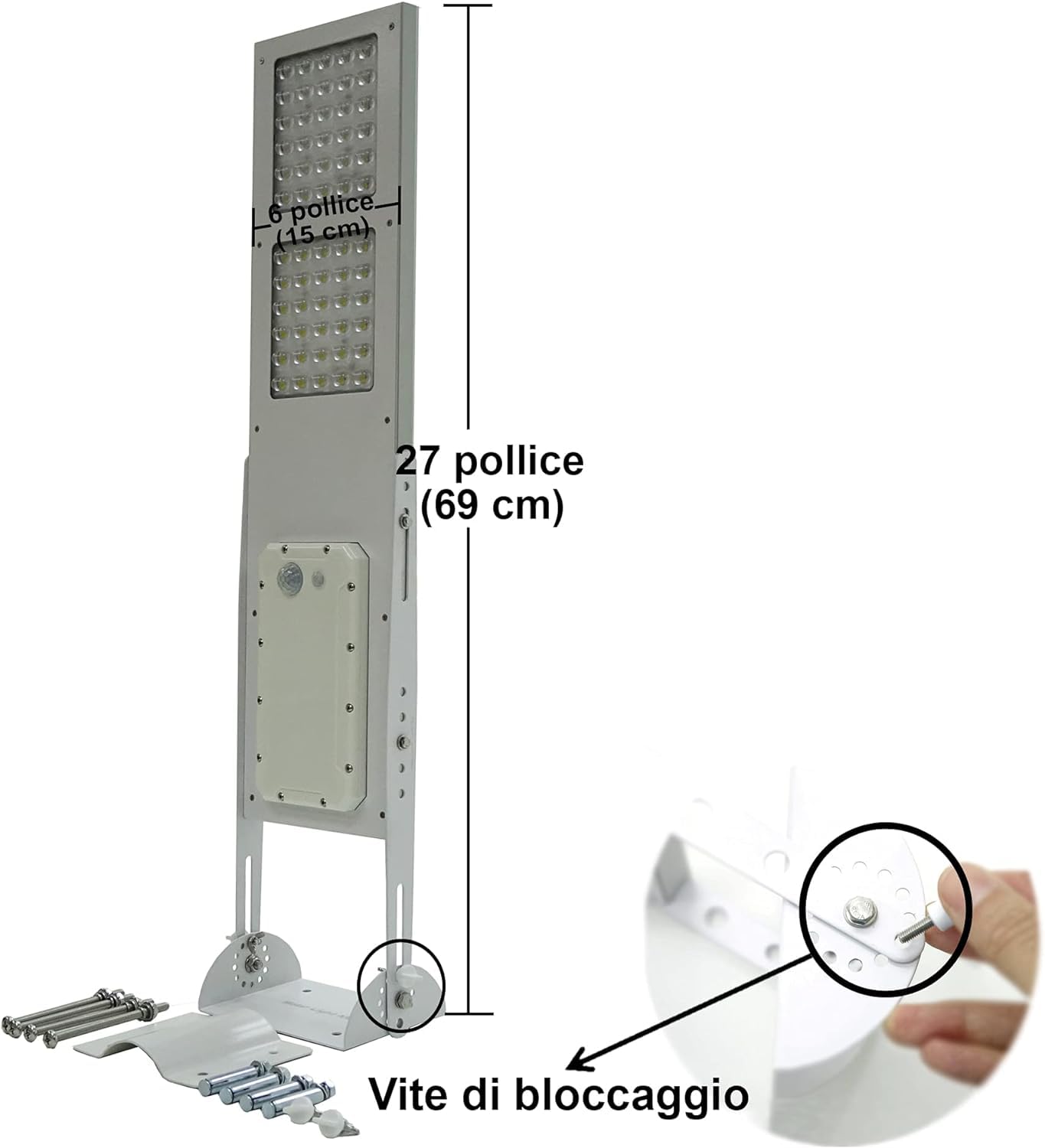 Solar Light Mart BETA 3000X Solar Street Light, Warm White, Motion Sensor, Dusk to Dawn, Fits Max Pole Diameter 3in