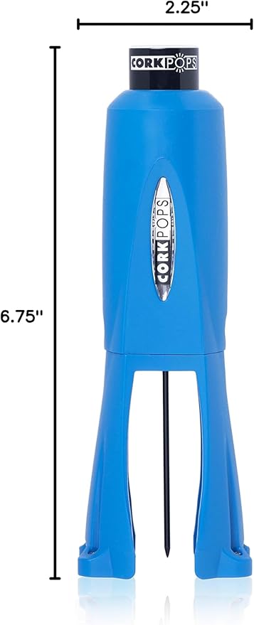 Cork Pops Legacy Wine Opener Built-in 4-Blade Foil Cutter Safe Cork Removal, Effortless Push Button Use, Needle Guard for Safety, Low-Pressure Cartridge Opens Up To 60 Bottles