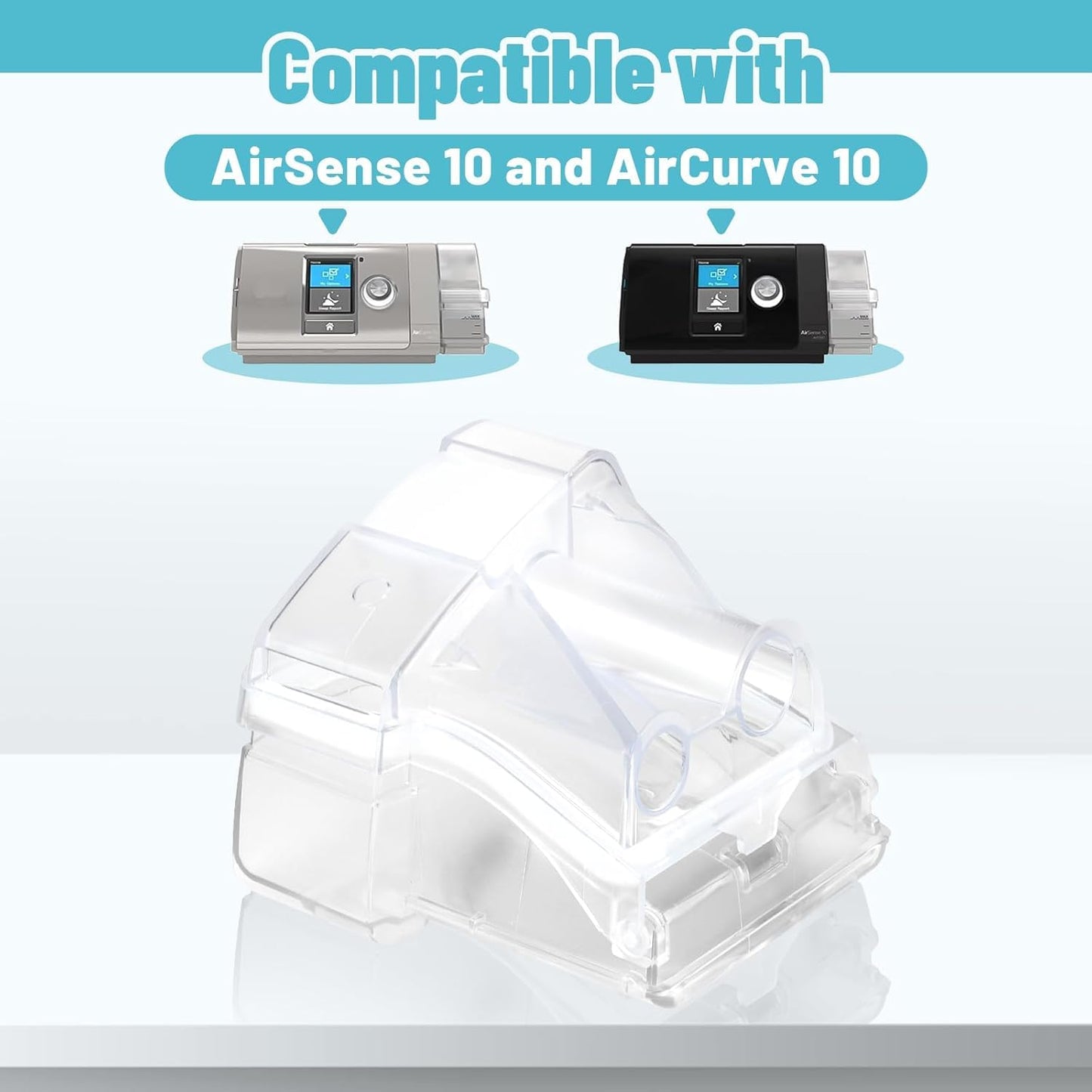 Replacement Water Chamber for ResMed AirSense 10, 380ml Cleanable Humidifier Water Tank, Reliable Seal & Easy Install CPAP Supplies
