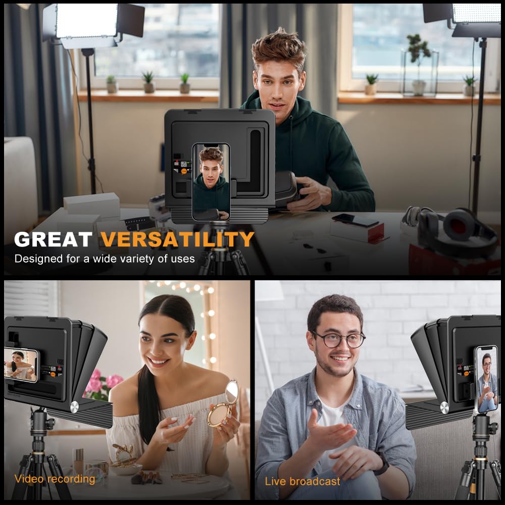 Lensgo Teleprompter For Phone Ipad Mini,7.9 Inch Mini Portable Prompter With Remote Control,App Compatible With Ios/Android For