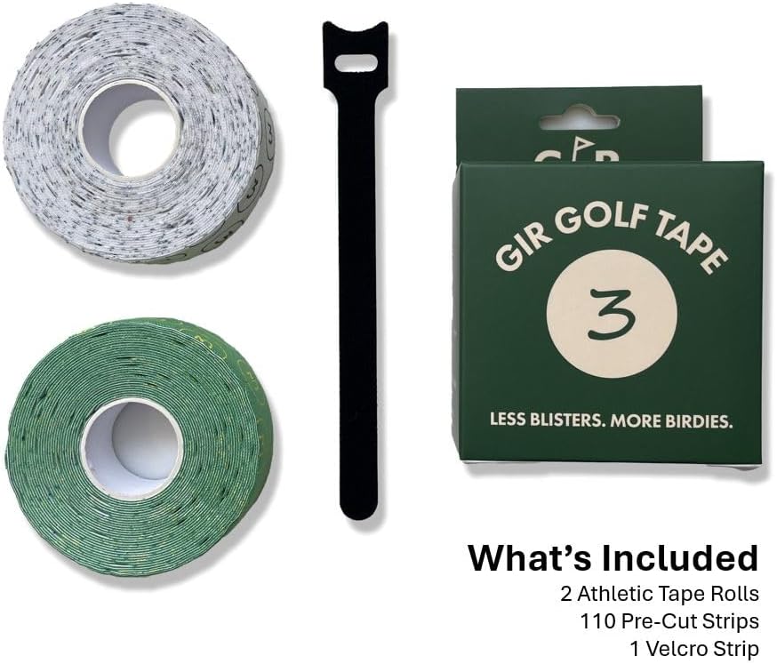 Golf Blister Tape - 2 Pack for Protection Against Blisters & Hot Spots on Hands & Fingers, Flexible, Waterproof, Pre-Cut Golf Finger Tape, Sports Athletic Tape, 4 Way Stretch
