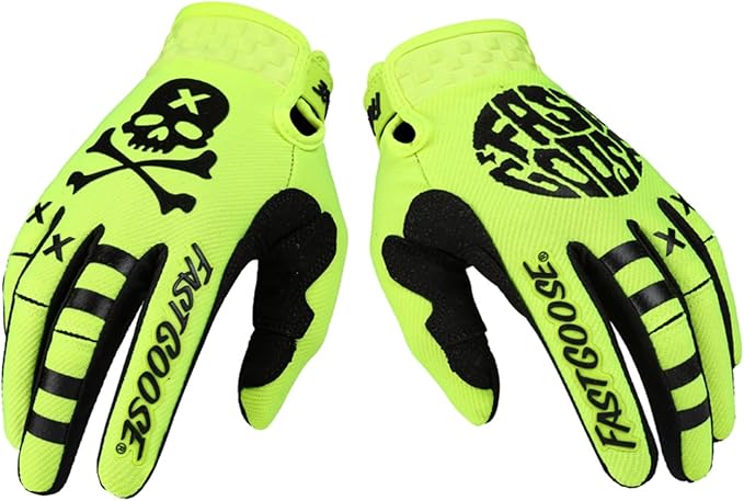 EXCEREY Skeleton Cool Motorcycle Bicycle Full Finger Off-Road Racing Gloves Outdoor Sports for Men Women & Mountaineering