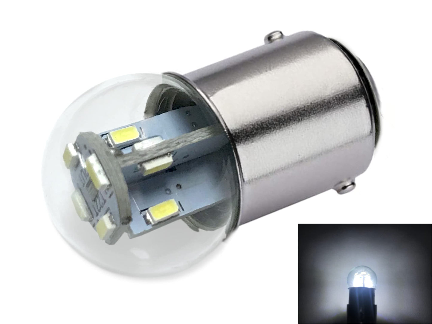 Aero-Lites Miniature LED Bulb Replacement #90, BA15D Base, 12/14vdc, Bright White, 1 Count