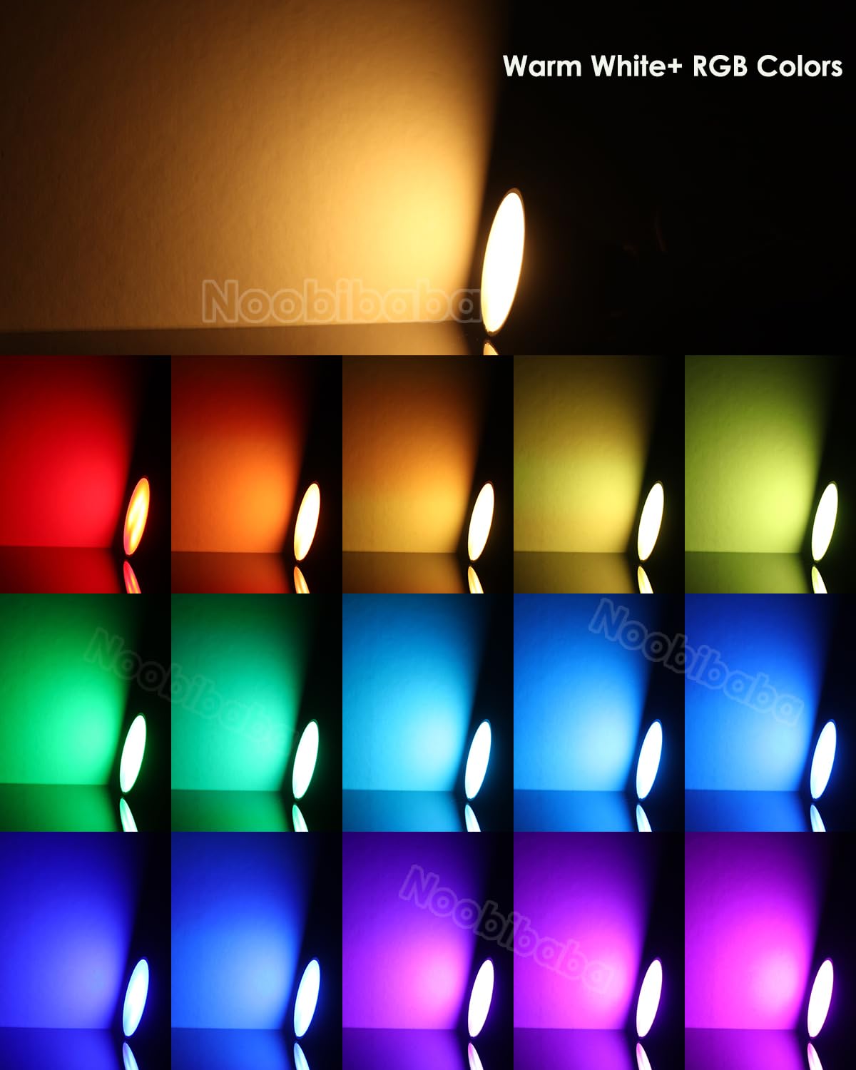 Noobibaba Par36 Led Bulb Color Changing  Rgb Par36 Led Landscape Spotlight  Par 36 Led Bulb 12V-24V 7W Rgb+Warm White  50W Par36 Halogen Bulbs G53 Base For Flood Light Rv Track Light 600Lm 2-Count