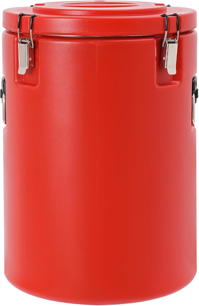 Eapmic 42.27Qt Insulated Food Container, Stainless Steel Container, 40L Commercial Soup Carrier 15 Hours Heat Preservation for Hot and Cold Food Storage Restaurant Canteen Home Lunch Use (Red, 40L)