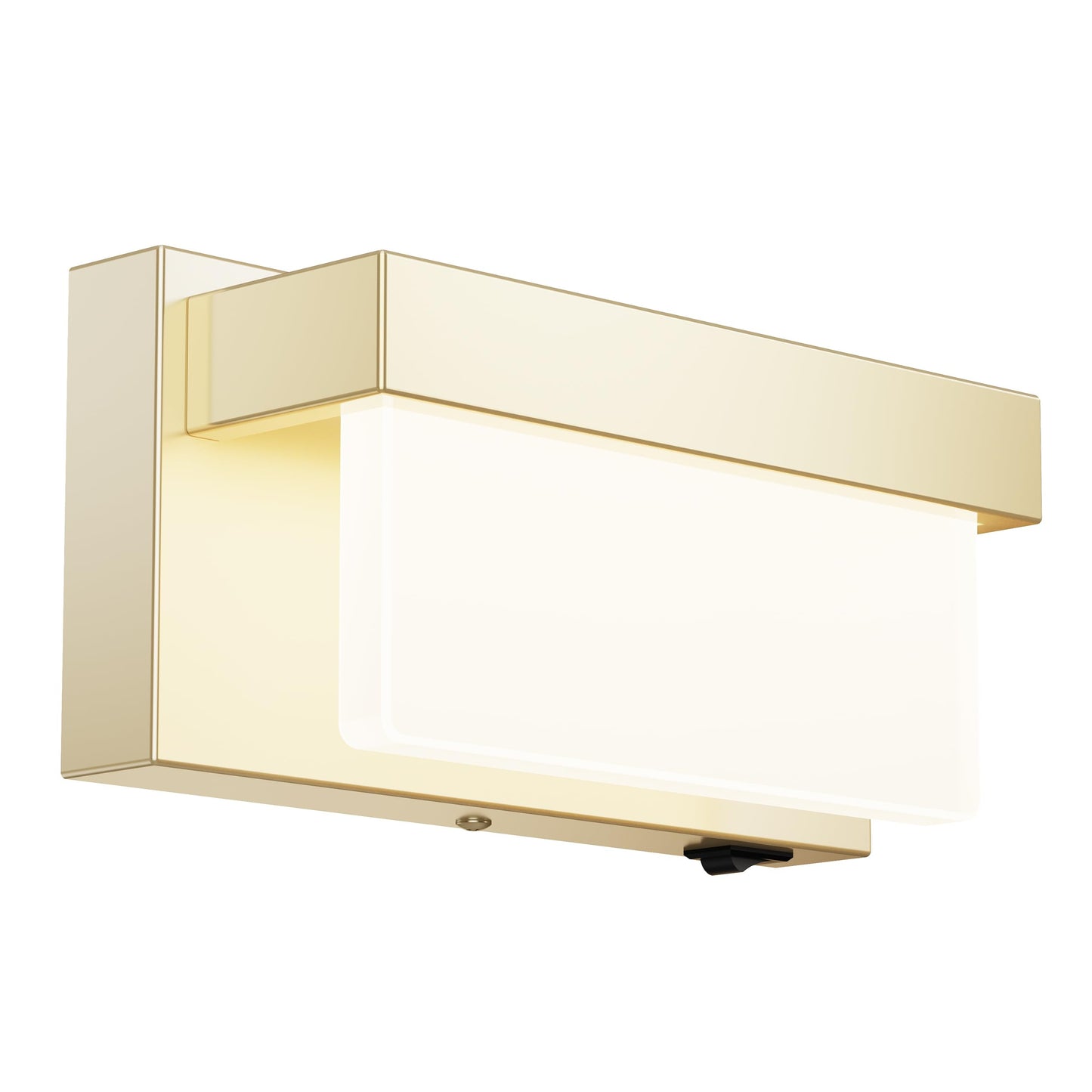 Lightinn Wall Sconce Champagne Gold Wall Light With On/Off Switch 8 Inch Led Wall Lamp Acrylic Lampshade 4000K Sconce Wall Lighting