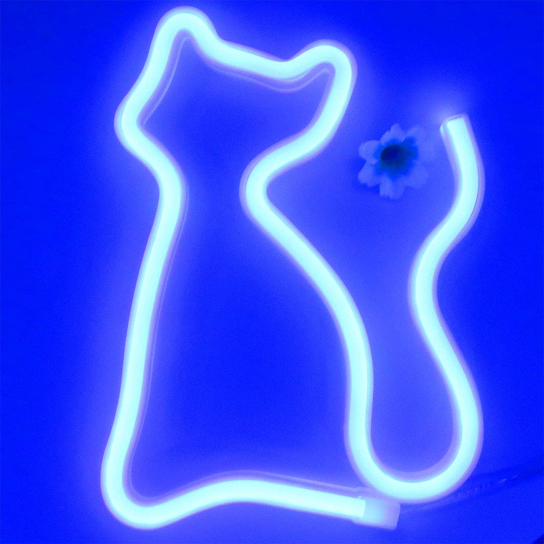 Yaozhou Led Neon Cat Sign - Cool White, Usb/Battery Operated Wall Decor For Room, Bar, Party, Kids Room