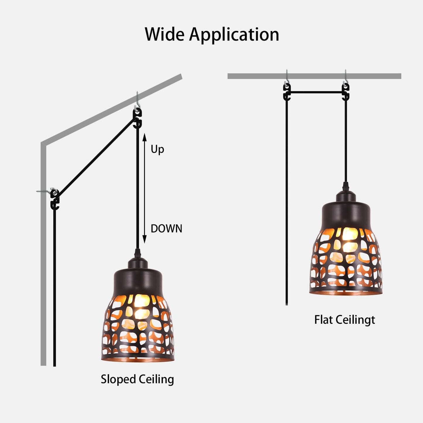 Baunoisk Pendant Light Industrial Vintage Pendant Lamp Retro Farmhouse Ceiling Hanging Light Fixture Black Metal Creative Geometric Diamond Shade Pendant Lighting For Kitchen Island