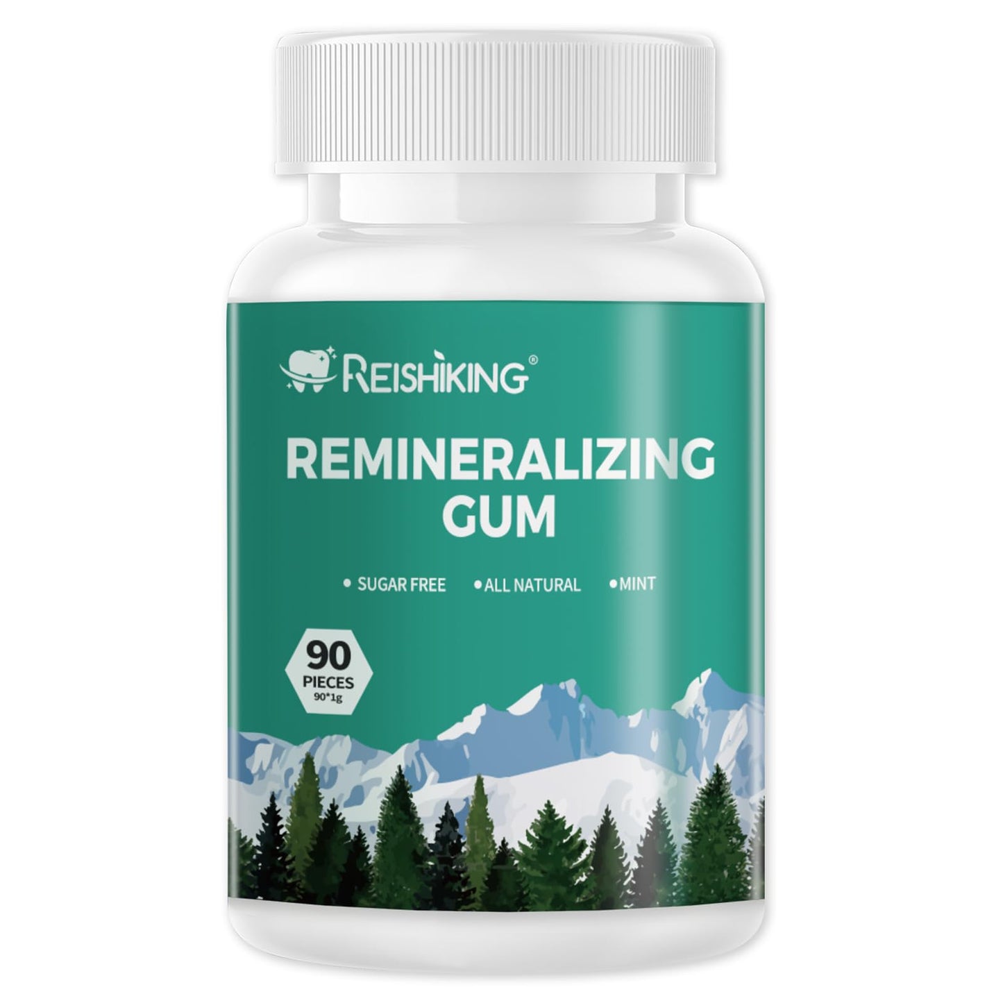 REMINERALIZING GUM  90 Pieces  Teeth Remineralization  Sugar-Free Chewing Gum with Xylitol  Mint Flavor  Two pills after meals to freshen breath and clean teeth (1pcs)