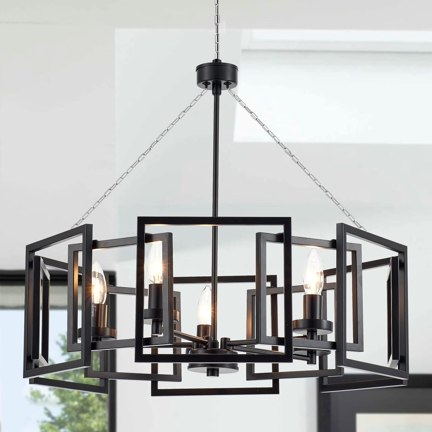 Garini 6 Feet Adjustable Silver Metal Pendant Chandelier Chain, Detachable Links, Iron, Model D6-HNIB-ULHC