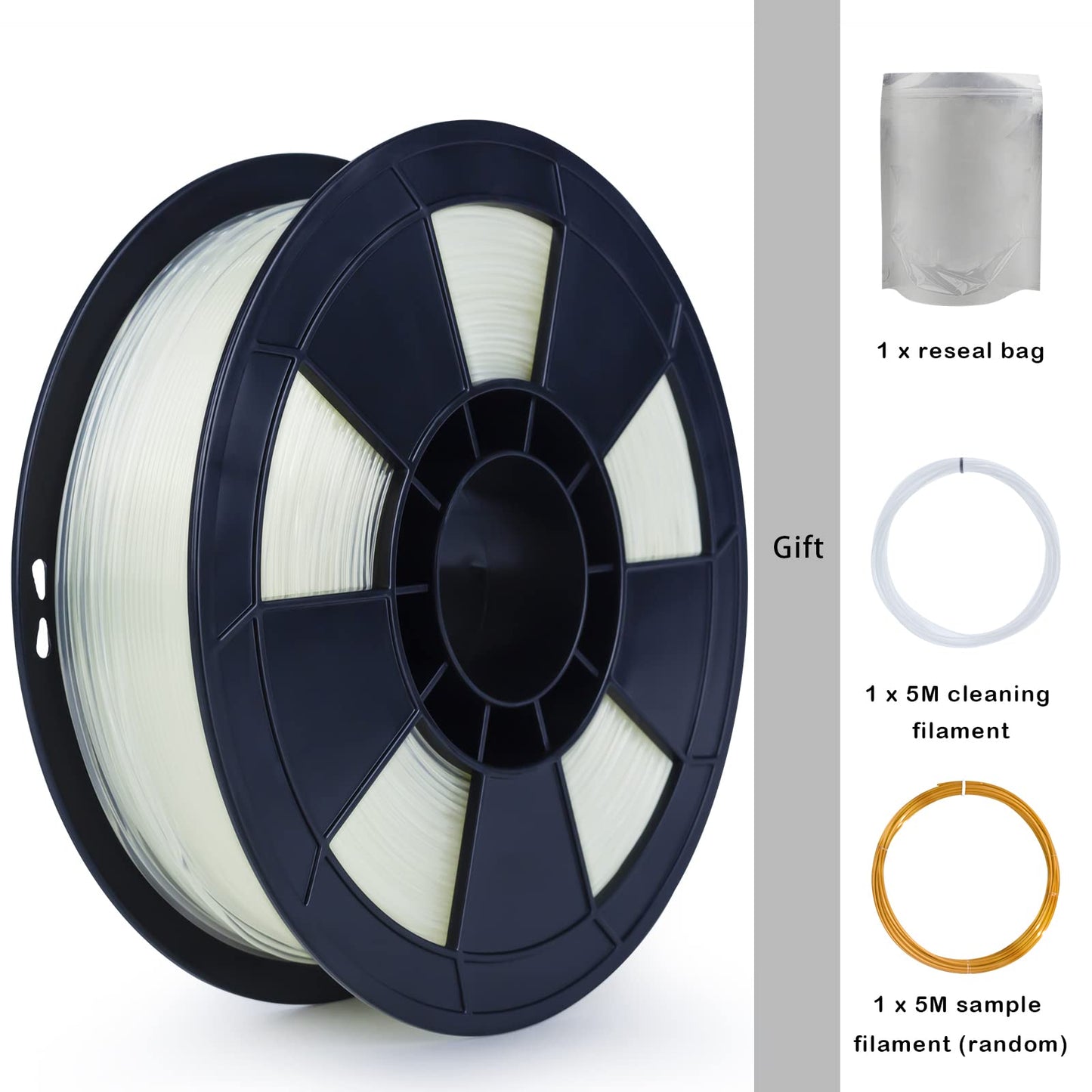Ziro 3D Printer Filament, Transparent Pla Filament 1.75Mm, Pla Pro Translucent 1.75 1Kg(2.2Lbs) Spool, Dimensional Accuracy +/-