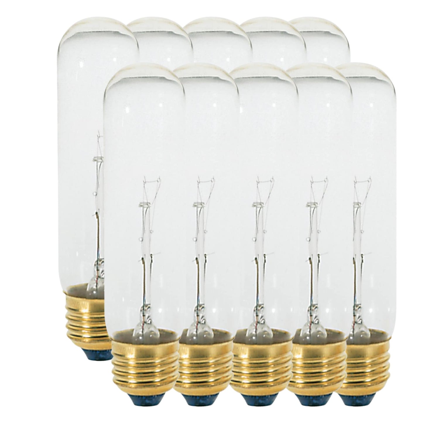 Satco S3700 T10 Decorative Chandelier Light Bulb, 25W, 120V, Clear, 200 Lumen, 2700K Warm White, E26 Medium Base,