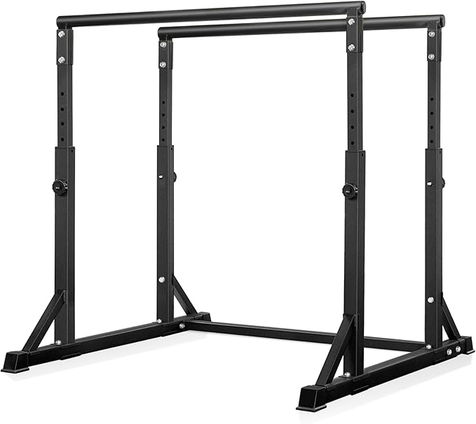 Bongkim Dip Bar, Heavy Duty Dip Station with 7 Height Levels, 800lbs Adjustable Parallel Bars for Tricep Dips Pull-Ups L-S...