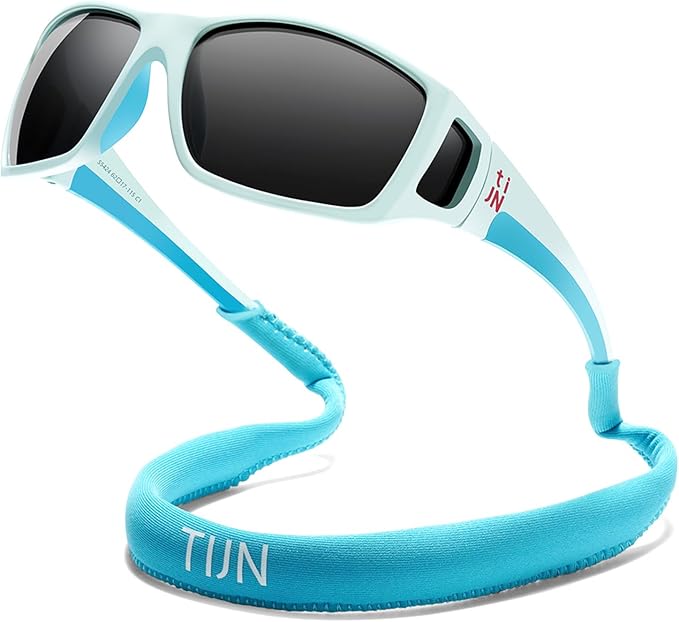 TIJN Polarized Wraparound Sunglasses for Men & Women-UV400 TR90 with Floating Strap for Skiing Snowboarding Winter Outdoors