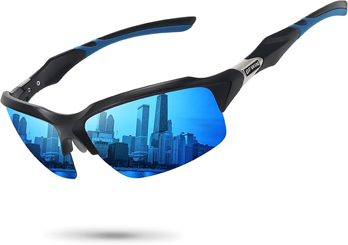 Ofwin Polarized Sports Sunglasses for Men Women Wrap Around Half Frame Cycling Fishing Bike Running Sun Glasses UV Protection