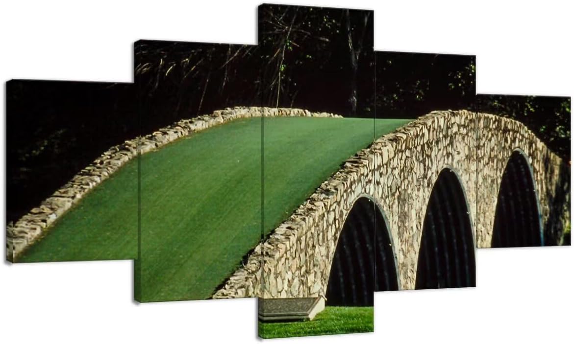 Famous Bridge at Augusta National Golf Course Wall Art for Living Room Bedroom Bathroom Home Decorations Augusta Golf Course Pictures Posters Framed Artwork Ready to Hang(50''W x 24''H)