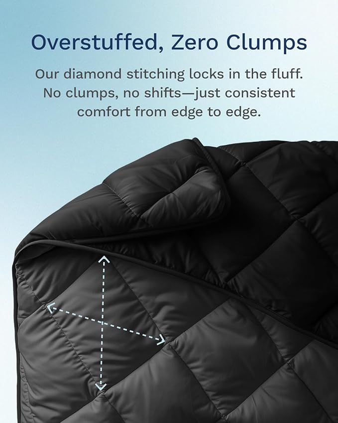ViscoSoft Essentials Reversible Down Alternative Quilted Comforter with Corner Tabs–All-Season, Plush Microfiber Fill, Machine Washable (Black/Gray, Full)