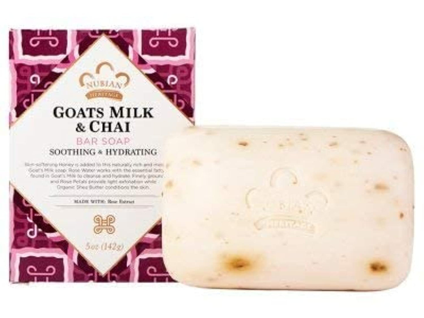 Nubian Heritage Bar Soap,Goat's Milk & Chai, 5 oz - Pack of 12