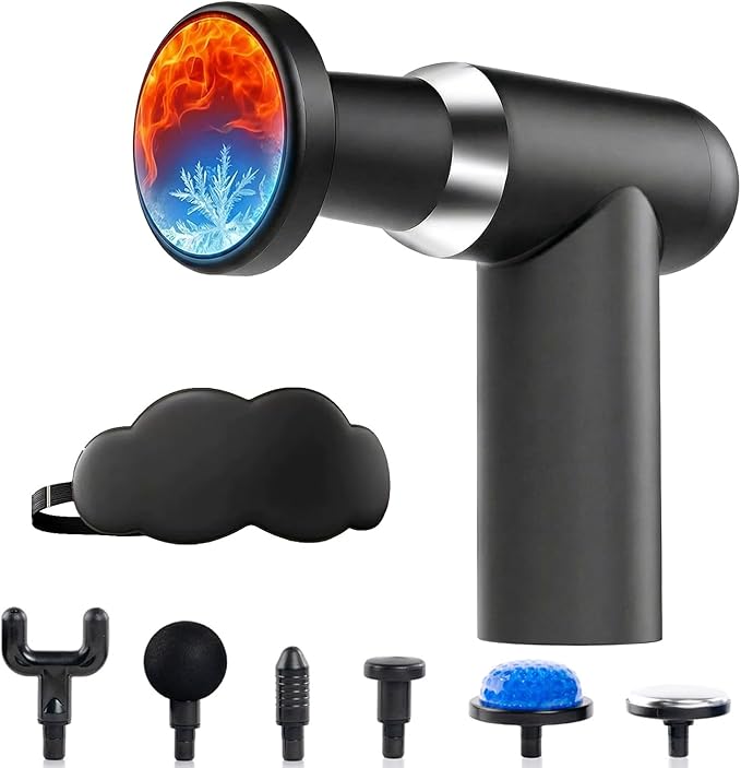 Hetorosu Hot and Cold Massage Gun - Detachable Extended Handle Massage Gun,Deep Tissue Massage Gun, Used for Relieving Pai...